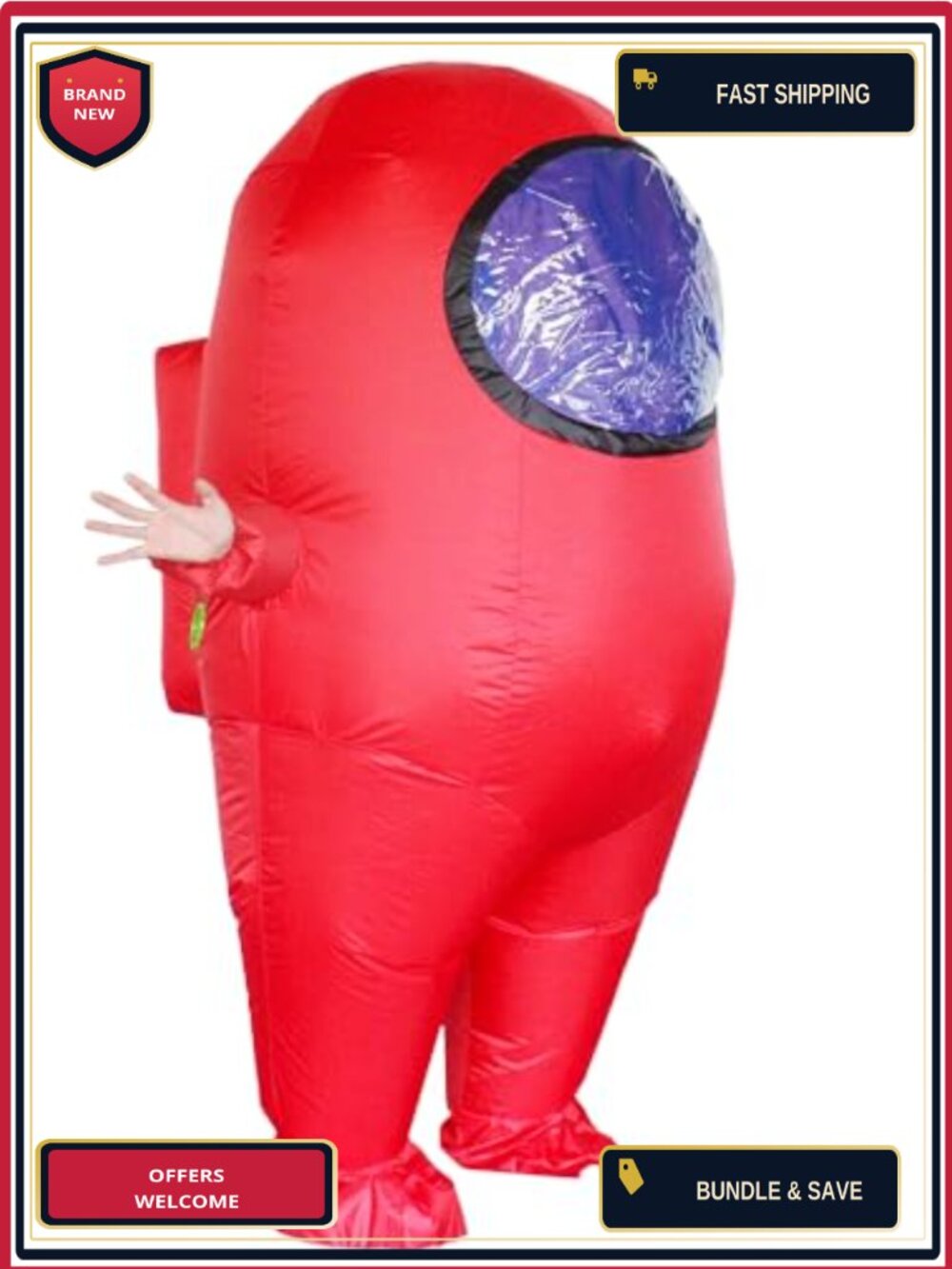 MXoSUM Impostor Inflatable Costume Adult Funny Halloween Spacesuit